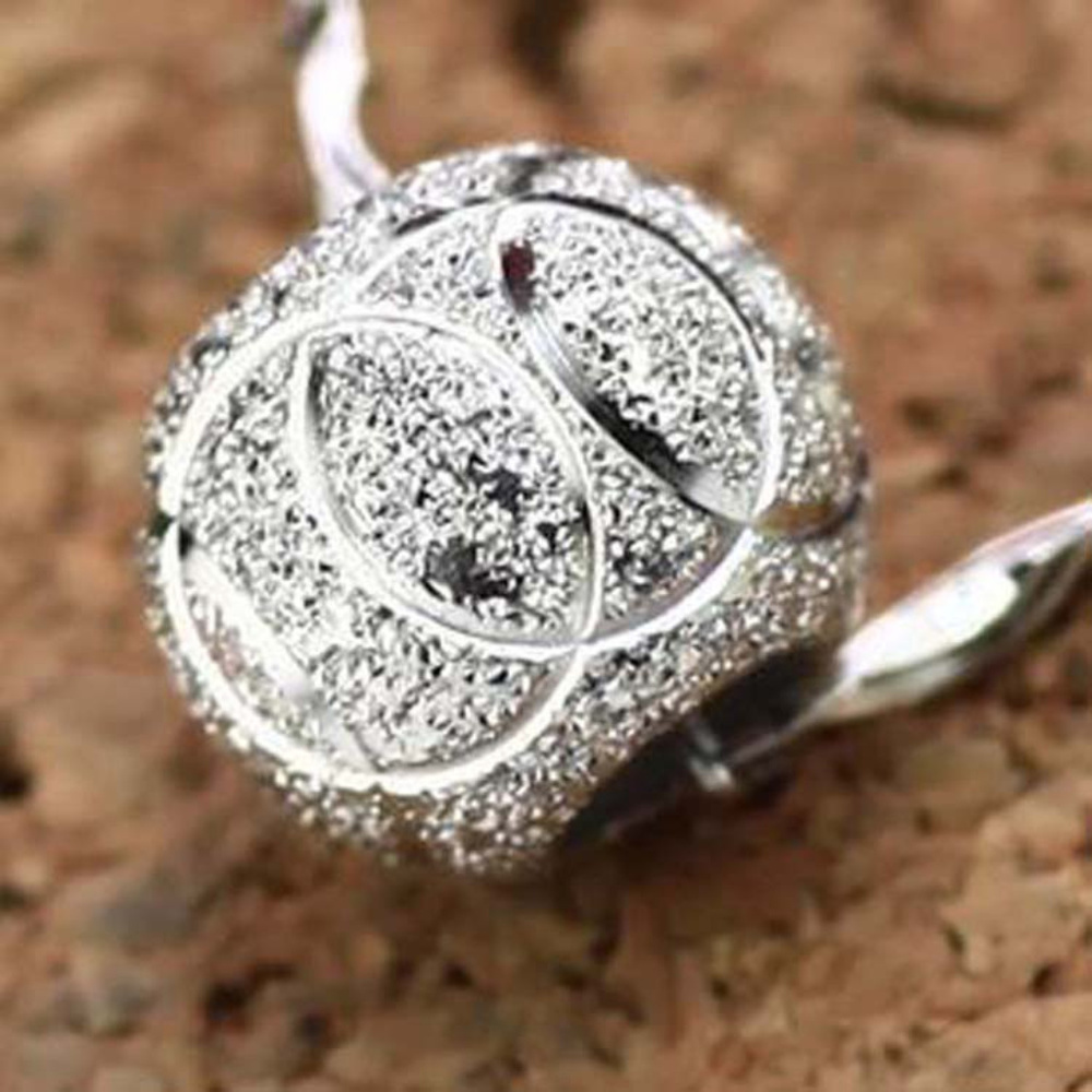 Infinity Single Ball Necklace Silver Sparkle Bead